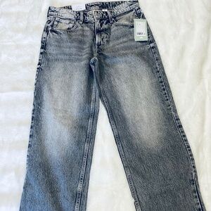 Grey Faded H&M Jeans low waisted baggy wide leg 90s style